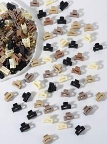 10/20/30 Stück minimalistisches Haarclip Set - gemischte Farben, blumig und rechteckig, süße matter Kunststoff Haarclips, verschiedene Mini Haargummis und Dutt Haarzubehör [zufällig gemischt] Schönheit Haarspangen
