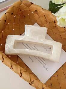 3 件/1 件 4.33 英寸/11 厘米方形塑料发夹，白色、蓝色、粉色，时尚、百搭、优雅、简约风格，适合日常、户外、派对、通勤、海滩、度假、马尾辫、发髻发型、沐浴、化妆、配饰发夹爪夹发夹发夹发夹时尚发饰秋冬