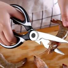 1pc Multifunctional Stainless Steel Kitchen Scissors With Bone Cutter, Suitable For Cutting Chicken, Meat And Fish, Food Cutting Tool For Home And Baby Food