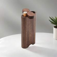 1 pieza Pipa de tabaco de madera con tarro de tabaco de nogal, que incluye herramienta de limpieza de metal y caja de tabaco de madera