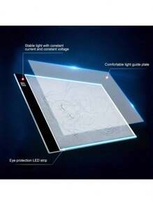 1 pieza Caja de luz LED portátil A5, caja de seguimiento con luz de seguimiento, almohadilla de luz LED USB ajustable y ultradelgada para tatuajes, dibujo, transmisión, bocetos, plantillas