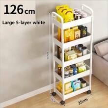 3/4/5-Layer Thickened Tube Large Multi-Color Rolling Storage Cart, Sturdy Load-Bearing Storage Box, Rolling Storage Cart, 360-Degree Rotation, Plastic, Strong Load-Bearing Capacity, Suitable For Holiday Decoration, Bedroom, Kitchen, Bathroom, Living Room And Outdoor Camping, Multi-Functional Practical Cart, Slim Design, Seasonal Decoration Storage | Multi-Layer Shelves | Easy-To-Move Wheels