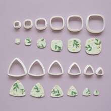 6pcs/Set Different Sizes Geometric Polymer Clay Earring Cutters, Puffy Circle Arch Triangle Clay Molds For DIY Jewelry Pendant Making, Rounded Square Clay Cutters, Minimalist Polymer Clay Crafting Tools - Geometric - View 5