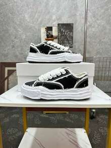 2025新款MMY经典防滑耐磨轻便低帮滑板鞋校园情侣款黑白 - 黑與白 - 查看 1