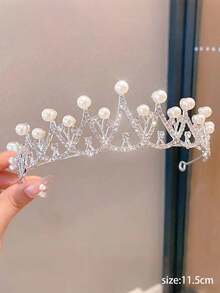 1pc Fashionable & Elegant Alloy Princess Crown, Suitable For Women Wedding Party Performance Hair Accessories