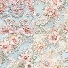 24 Stücke Perlweiß Stickerei Ästhetische Sammelalbum Papiere Wunderlandmuster einseitig bedruckt Sammelalbum Decoupage Papierblock für DIY Handwerke Journaling Sammelalbum Zubehör Geschenkverpackung Album Kunst Dekorative Bastelpapiere 6x6 Inch