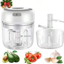 Electric Mini Garlic Chopper 250ml USB - Powerful Meat And Vegetable Grinder - Sturdy Kitchen Utensil For Crushing Garlic, Ginger, And More