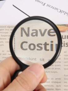 1 件便携式手持折叠高清迷你圆形放大镜 - 黑色 - 查看 5