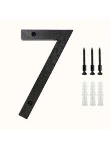 Números de dirección modernos en 3D, negros e impermeables - Placas de puerta exteriores de fácil instalación para el hogar, el garaje y el buzón, de 8" | Plástico resistente, resistente a la intemperie, fácil instalación, decoración moderna del hogar, señalización resistente a la intemperie | Placas de dirección modernas | Números resistentes a la intemperie, decoración de pared exterior