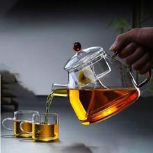 1pc Thick Heat-Resistant Glass Tea Pot, Suitable For Electric Stove, Household Teapot, Glassware Tea Set Wholesale - Transparent - View 12