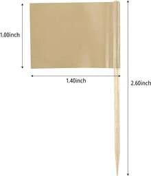 50 Pack Blank Toothpick Flags, Food Signs, Food Name Labels, Cheese Markers For Charcuterie Board Accessories, Party Buffet (50, Brown) - Brown - View 10