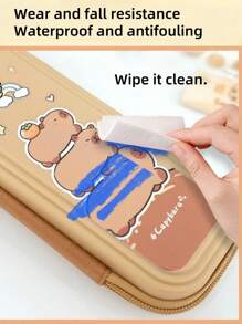 Large Capacity Cute Capybara Pencil Case, Children's Stationery Bag Stress Relief Pencil Box, School Supplies,Back To School