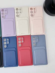 A New Hot Card Case Mobile Phone Case Compatible With Samsung Galaxy S25, S24, S24 Plus/S24+, S24 Ultra, S24 FE, S20, S21, S22, S23, Soft Shell All-Inclusive Protective Card Holder Phone Case Compatible With Apple 11/11 Pro/11 Pro Max, 12/12 Pro/12 Pro Max, 13/13 Pro/13 Pro Max, 14/14 Pro/14 Pro Max, 15/15 Pro/15 Pro Max, 16/16 Pro/16 Pro Max, Apple 16E Waterproof Shockproof Anti-Fall Scratch Resistant - Baby Blue - View 3