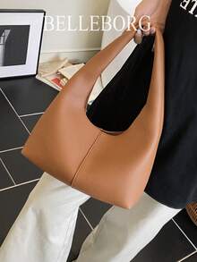 女士休闲简约大容量轻便多功能腋下单肩包 - 棕色 - 查看 7