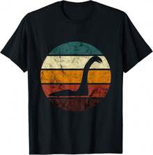 Camiseta del Monstruo del Lago Ness, Retro Monstruo del Mar del Lago Ness, Nessie - Negro - Ver 1