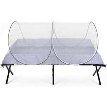 Entrega local - Tienda de campaña plegable Mengersi con mosquitera, dosel para cama de camping, mosquitera para viajes, dormitorio y uso al aire libre, tamaño individual (gris) - por defecto - Ver 2