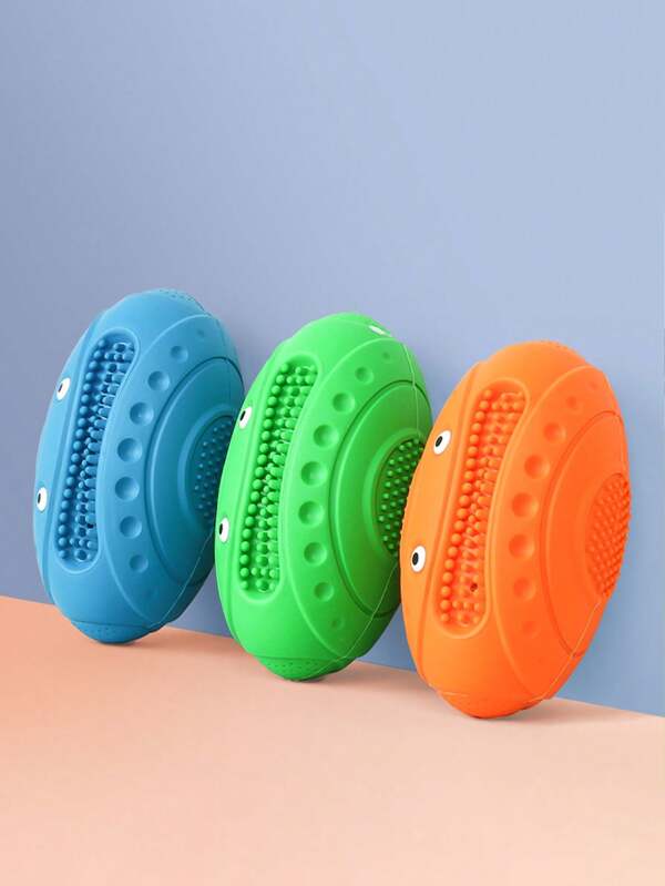 1PC Rubber Rugby, Cute, Novel, Bite Resistant, Teeth Grinding, Noise Relieving Tool, Outdoor Interactive Dog Toy