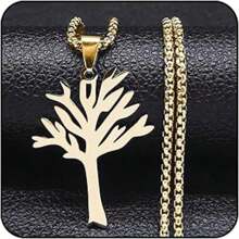 Fashion Charm Tree Of Life Pendant Stainless Steel Necklace Boys Girls Accessories Party Jewelry