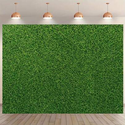 1pc Green Grass Photography Backdrop, Polyester Material, Green Grass Wall Decor; Green Leaf Background Studio Prop; Pool Party Decor Green Leaf Tablecloth; Birthday Party Decor, Theme Party And Other Party Supplies