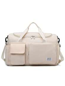 1pc Women Personalized Sports Gym Bag, Multi-Function Travel Duffel Bag With Shoe Compartment & Wet Dry Pocket, Fashionable Versatile Shoulder Bag, Large Capacity Multi-Pocket Storage Bag, Luggage Strap, Embroidered Custom Name/Initial,All-Purpose,Large Capacity,Versatile,Multifunction,Colorful,Cute,Adorable,Contracted,Funny,Kawaii,Y2K,Minimalist,Commuting,Business Casual,Basics,Custom,Personalized,Unique,Customized,Ideal Gifts For Him,Ideal Gifts For Her,Her,Family,Friends,Girlfriend,For Anniversaries,For Birthdays,For Holiday/ Vacation,For Outdoors/Outings/Travel/Hiking/Stadium/Sports/Climbing,For Business/Commute/Work/Office,New Year Glamour ,Travel Organizer - Multicolor - View 16
