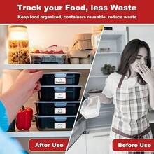 500 PCS Blank Removable Freezer Labels With Dispenser - 1" X 2" Food Labels For Meal Prep Containers & Pantry Organizers,  Easy Peel-Off Design,  No Residue