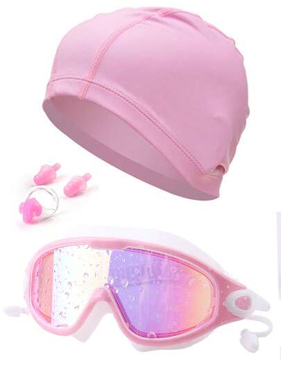 SHENYU (5pcs/Set) 1pc Swimming Goggles, 1pc Swimming Cap, 1pc Nose Clip, 2pcs Earplugs Swimming Equipment Set, Beach Essentials, Beach Accessories, Pool Float