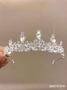 1pc Fashionable & Elegant Alloy Princess Crown, Suitable For Women Wedding Party Performance Hair Accessories