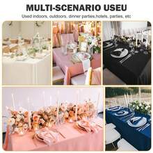 6/10/12 Pack Tablecloth 60 X 102 Inch Polyester Table Cloth For 6 Foot Rectangle Tables,Stain And Wrinkle Resistant Washable Fabric Table Covers Polyester White Table Clothes For Wedding,Party,Banquet - 黑色 - 查看 8