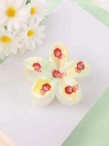1pc/6pcs Cartoon Doodle Plumeria Hair Clips, Suitable For Women's Daily Life, Leisure, Party, Commuting, Vacation - Hair Accessories, Best Gift For Girlfriend, Mom On Holidays, Birthday, Anniversary Or Graduation