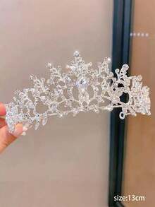 1pc Fashionable & Elegant Alloy Princess Crown, Suitable For Women Wedding Party Performance Hair Accessories
