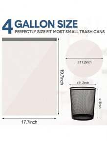 75pcs Grey Drawstring Trash Bags 4 Gallon, Small Trash Bags For Home, Office, Bedroom, Bathroom, White 4 Gallon Trash Can Liners, Easy To Carry, Prevent Odor Kitchen Trash Basket Bags, Kitchen, Bathroom, Home, Household Goods Supplier, Travel Accessories, Car Accessories