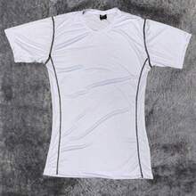 Men's Premium Pro Tight Compression T-Shirt Gym Workout - trắng - Xem 2