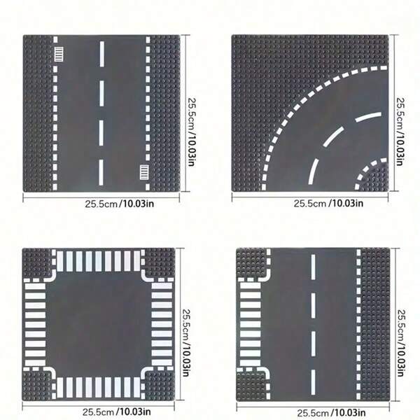Fits Well With Our Existing HUIZDQ Jouet EnfantPack Base Plates For Street Street Building Toy Compatible With All Major Brands, 10 X 10 Inches (Grey) Small Particle Highway Building Blocks Basic Toys City Street Road Pavement Splicing Building Blocks Basic Building Blocks Activity Table Display Toys