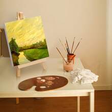 32 Pack Mini Canvases With Easel Sets For Painting Small Art Stretched Canvases Panels Pack With Wood Display Easel For Birthday Parties Back To School Easter Day Gift - 3 x 3 英寸 - 查看 4