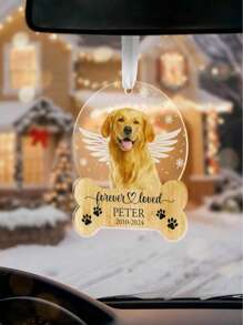 1pc Personalized Custom Hanging Ornament - 2D Flat Hanging Pendant For Car Rearview Mirror Decoration Puppy Acrylic Pendant - Durable - No Power Required Ideal For Home Holiday Decoration