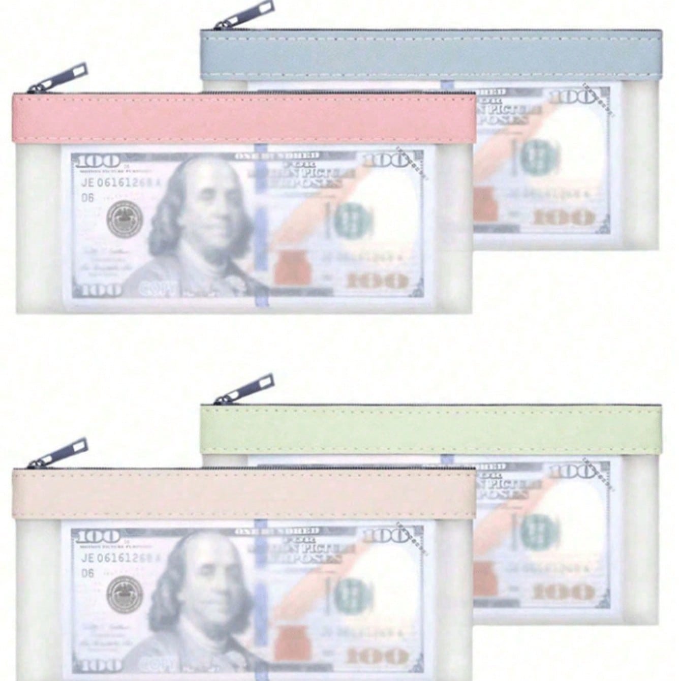 Assorted Zipper Wallets, Cash Envelopes, Money Pouches, Transparent Bank Deposit Bags, Bank Bags, Cash Bags, Coin Collector Pouches, Transparent Zipper Pencil Cases, Cosmetic Storage Bags - For Storing Cash, School Supplies, Cosmetics, And Travel Items (Random Zipper Styles)