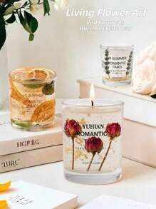 1pc Hand-Poured Jelly Aroma Candle 160g | Dried Flower Scented Candles, 20H Burn Time | Home Decor, Deodorant,Birthday & Holiday Gifts For Women