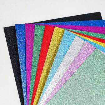 1 Pack 30 Sheets A4 Size 250gsm Glitter Paper, Suitable For Kids Craft DIY, Non-Shedding Glitter School Supplies,Back To School