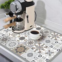 1 Tấm Thảm Lau Chùi Bát Đĩa Chống Thấm Nước Và Họa Tiết Gạch Hoa Kỳ Cho Quầy Bếp, Trang Trí Tiệc, Tấm Lót Bàn Ăn Siêu Thấm Hút, Có Mặt Sau Bằng Cao Su Chống Trượt, Thảm Nhà Bếp & Gia Đình Đa Năng, Thích Hợp Cho Máy Pha Cà Phê, Thảm Lau Chùi Bát & Giá Để Bát Đĩa - nhiều màu - Xem 4