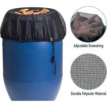 1 Peça Tela de Cobertura para Barril de Chuva, Rede de Baldes de Coleta de Água, Cobertura de Rede para Barril de Chuva com Cordão Ajustável, Tela de Filtro para Acessórios de Barril de Chuva de Jardim Externo para Evitar Mosquitos, Folhas Caídas e Outros Detritos de Entrar no Balde