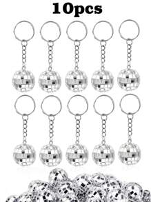 5/10/20pcs Sparkling Mini Disco Ball Pendant Key Chain Charms Set, Glitter Bag Accessories For Party Decoration, Multipurpose Phone Charm, Backpack Handbag Car Key Earphone Box Decor, Party Favor Gifts For Guests, Suitable For Retro Party Disco Theme, Concerts, Weddings, Graduations, Anniversaries, Christmas Tree Decorations, Thanksgiving Small Gifts
