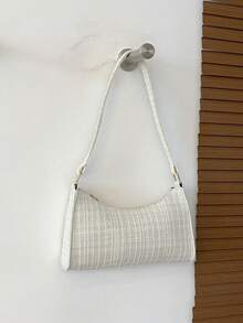 Bolso ligero de mujer para uso diario, de color con diseño minimalista y elegante - Blanco - Ver 3