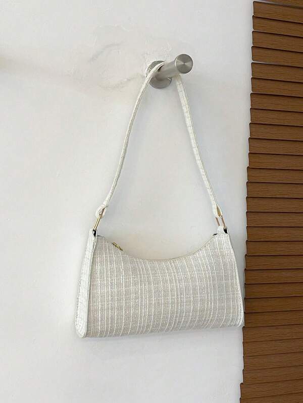Women Simple Chic Lightweight Color Blocking Shoulder Bag For Daily Use