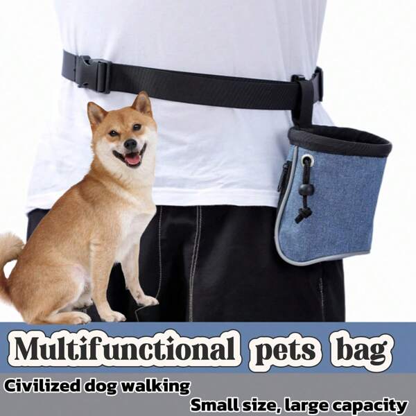 Portable Pet Supplies Waist Bag With Large Storage Space, Convenient For Carrying Pet Food, Walking Dog/Cat, Durable And Practical