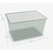 Mesh Storage Box, Light Green-Gray, 16 1/2x11 3/4x9 - Light Green Gray - View 4