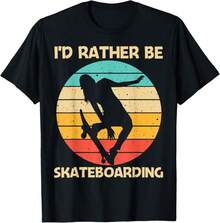 Cute Skateboarding Art For Men Women Skateboard Skateboarder Soft Everyday Cotton T-Shirt-2 - Black - View 1
