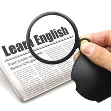 1 件便携式手持折叠高清迷你圆形放大镜 - 黑色 - 查看 8