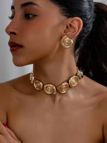 1 Set European & American Unique Versatile Exaggerated Seashell Beach Vacation Necklace