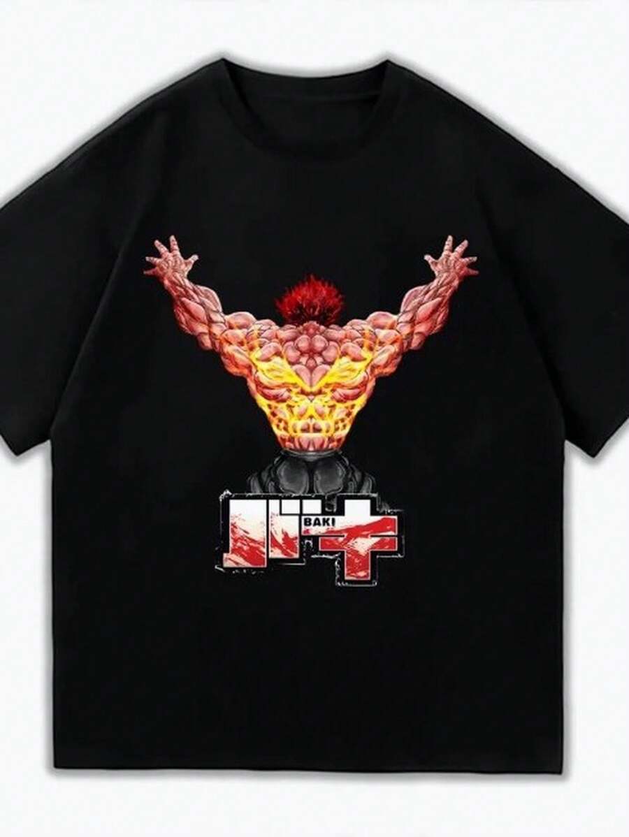 Boys Casual Printed Round Neck Short Sleeve T-Shirt Summer Student Young Kids Clothes - Cool English Letter T-Shirts Bring Joy And Happiness To Every Child! - 黑色 - 查看 1