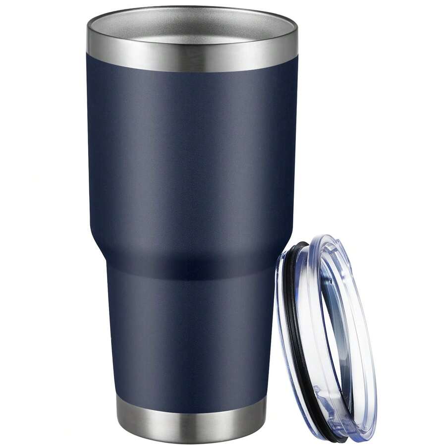 vaso Termos para Agua , Vaso Termico 30 oz - 900 ml , Vasos de Acero Inoxidable - Termos para Cafe - Mantiene la Temperatura , Regalos Para Mujer - Regalos para Hombre - Viaje(Azul marino) - Azul Marino - Ver 1